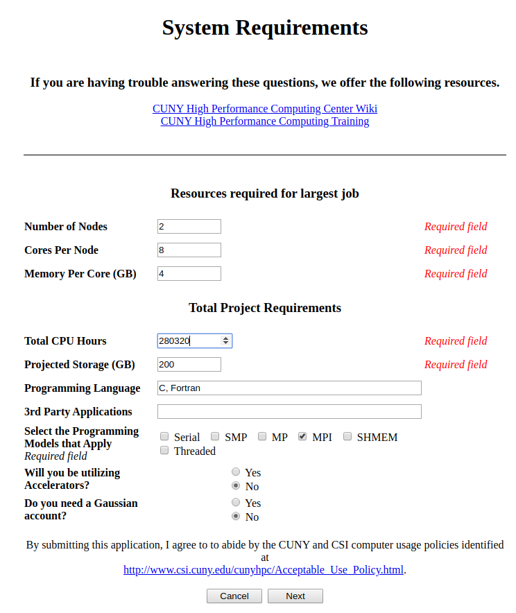 HPCC application template 2